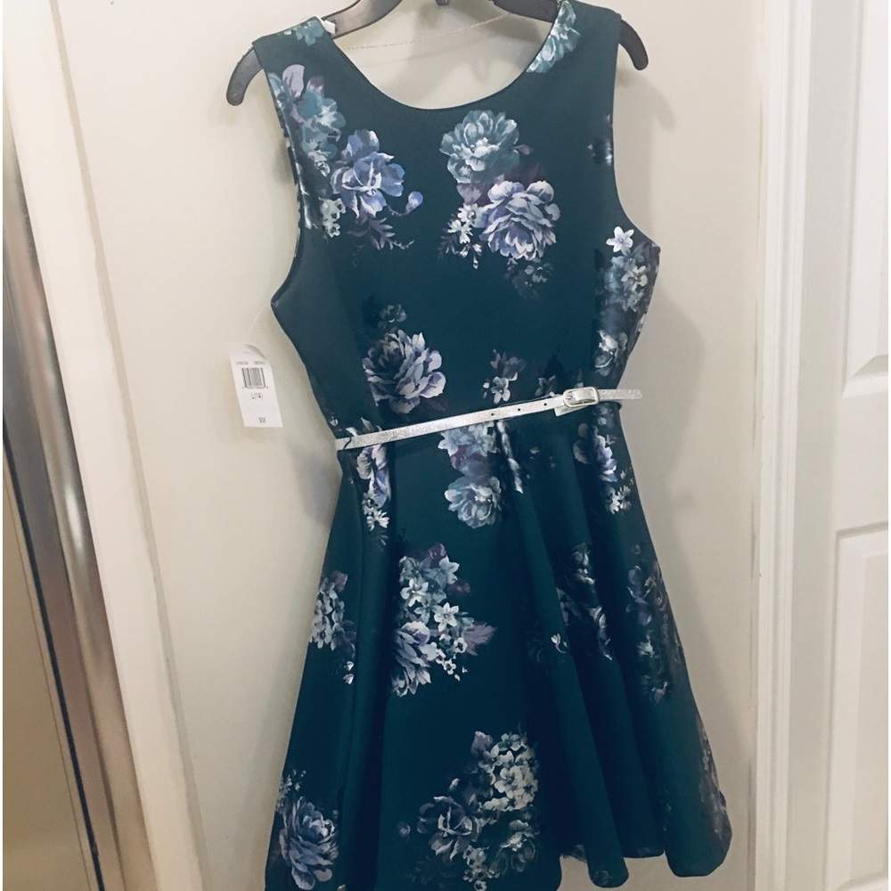 Knitworks Green Floral Kids Formal Dress